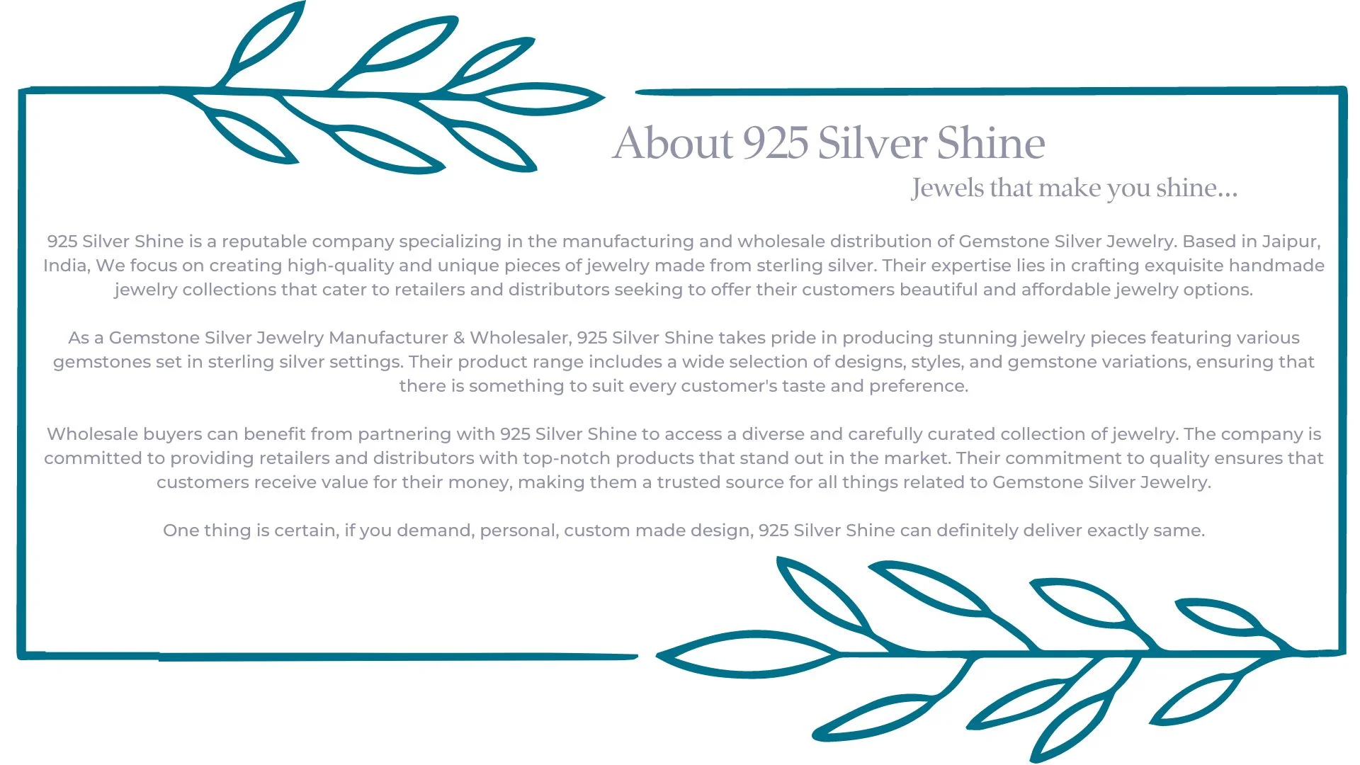 Gemstone Silver Jewelry Manufacturer & Wholesaler