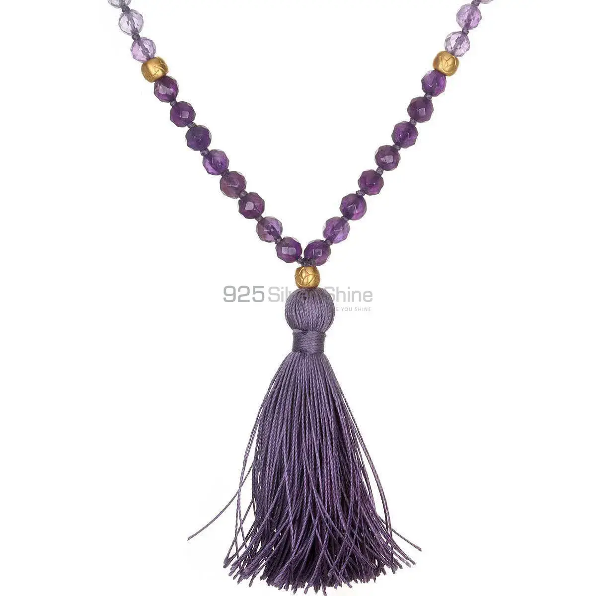 108 Beads Amethyst Meditation Mala Necklace 925MBC109