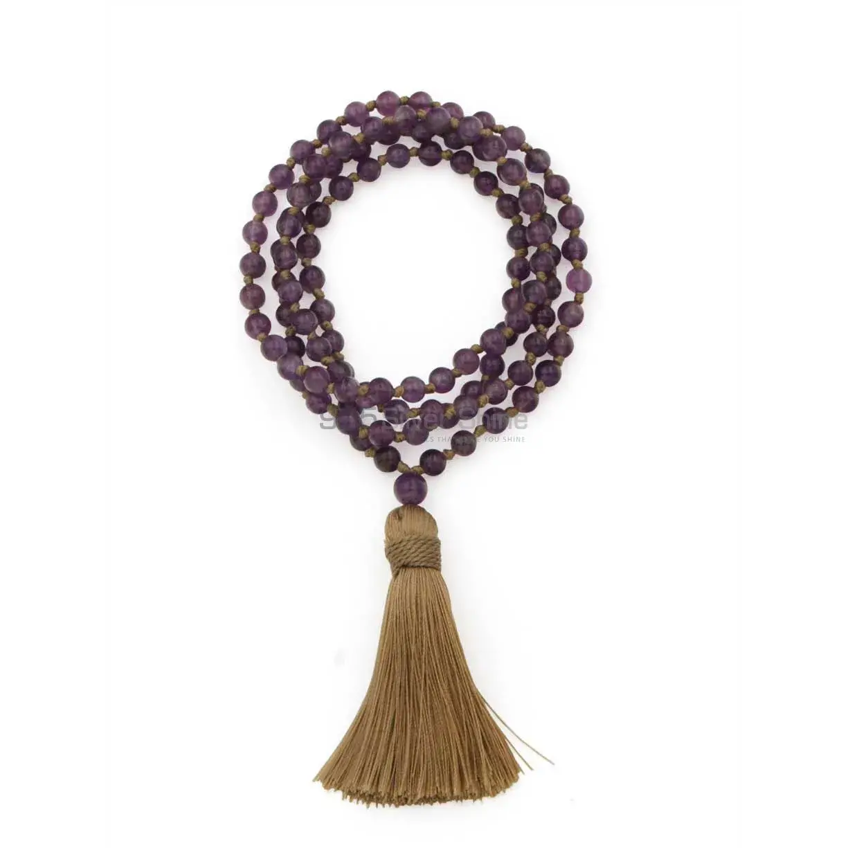 108 Beads Amethyst Prayer Mala Knotted Necklace 925MBC100_3