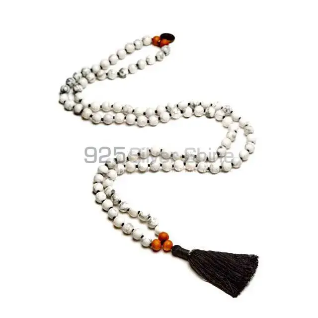 108 Beads Howlite Mala Prayer Necklace 925MBC110