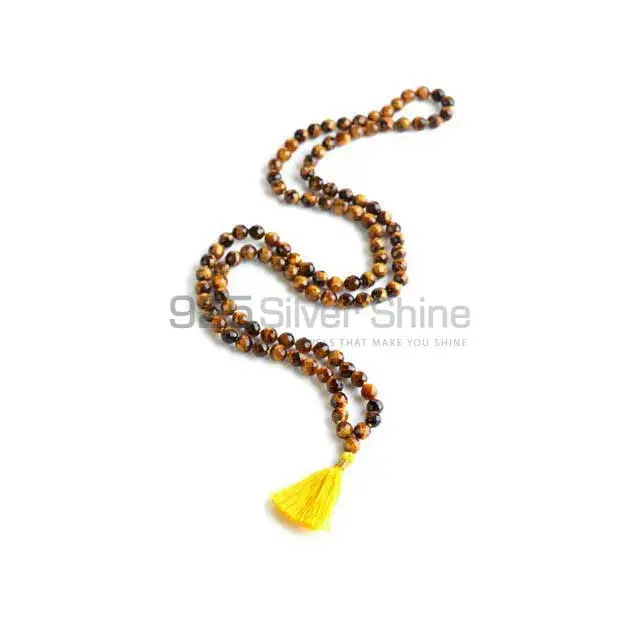 108 Beads Red Tiger's Eye Meditation Mala Necklace 925MBC126