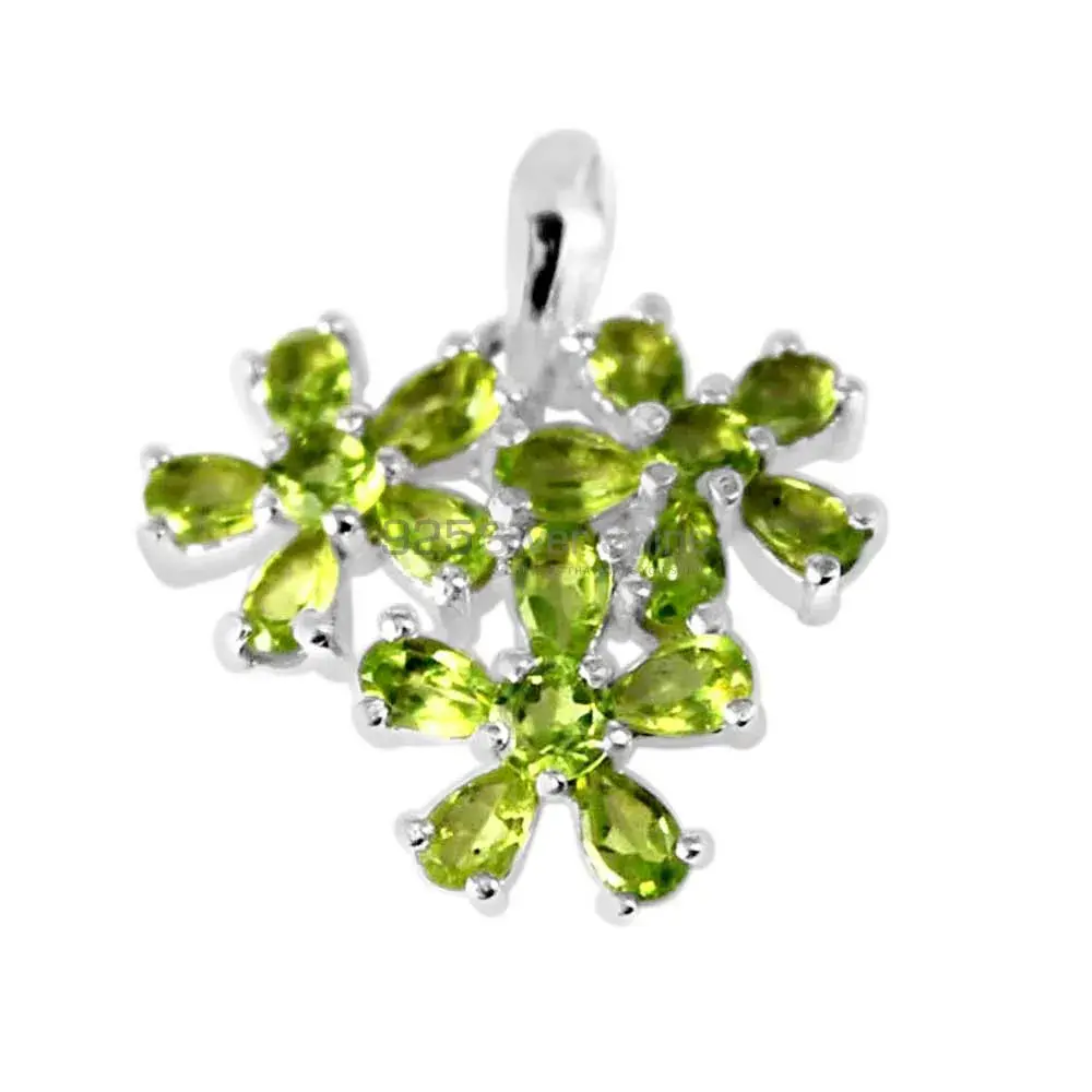 925 Sterling Silver Handmade Pendant In Natural Semi Precious Peridot Gemstone 925SP220-2_0