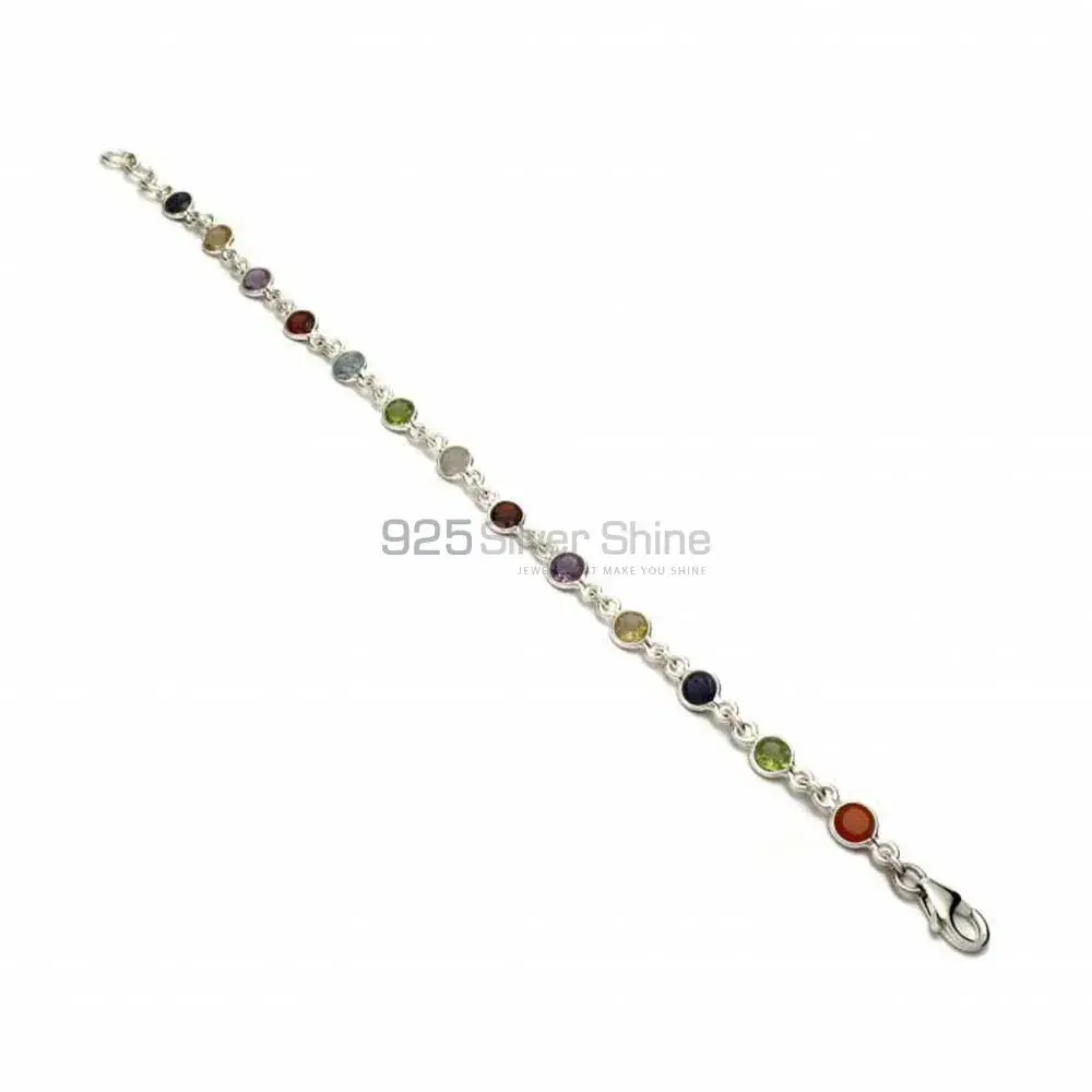 925 Fine Silver Bracelets In Multi Stone Gemstone Jewelry 925SB252_0