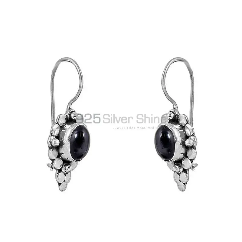 925 Fine Silver Earring In Natural Black Onyx Gemstone Jewelry 925SE134_1