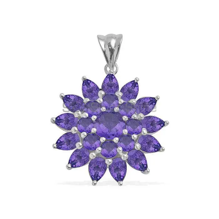 925 Fine Silver Pendants Suppliers In Amethyst Gemstone Jewelry 925SP1670