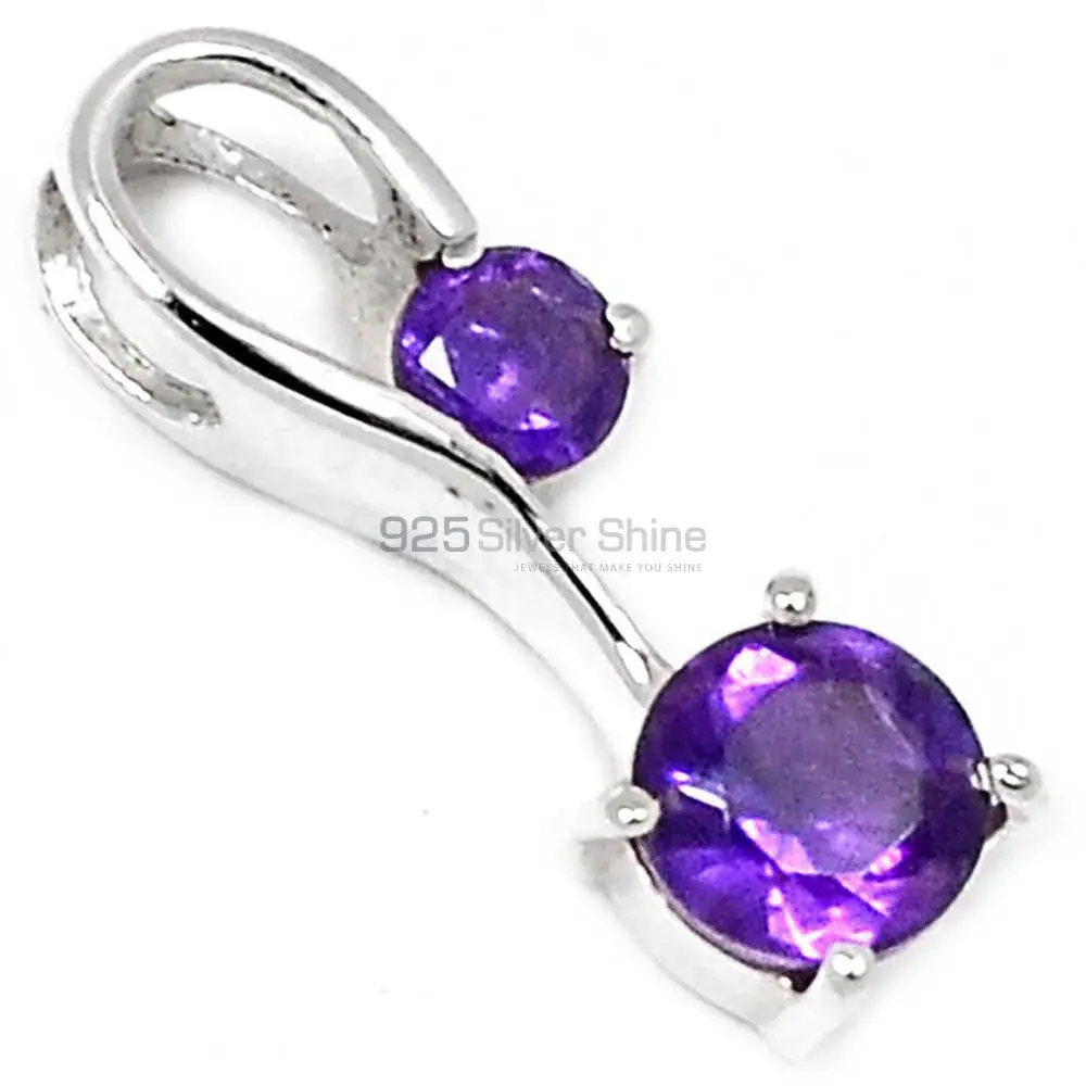 925 Fine Silver Pendants Suppliers In Amethyst Gemstone Jewelry 925SSP340-1