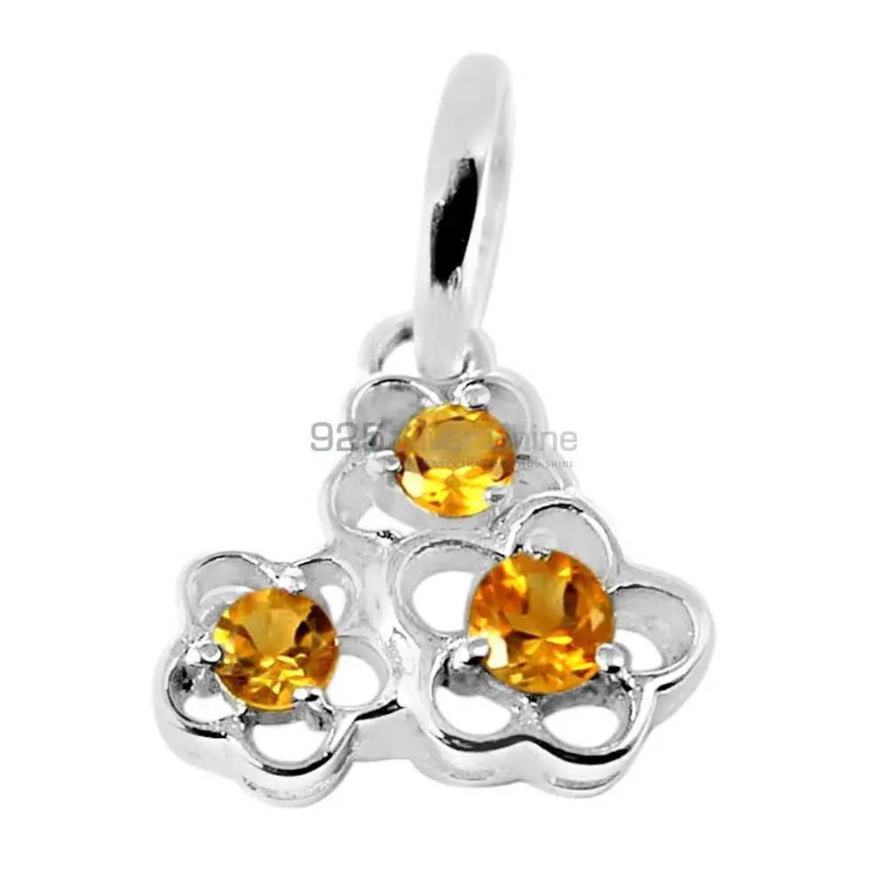 925 Fine Silver Pendants In Citrine Gemstone Jewelry 925SP213-3_0