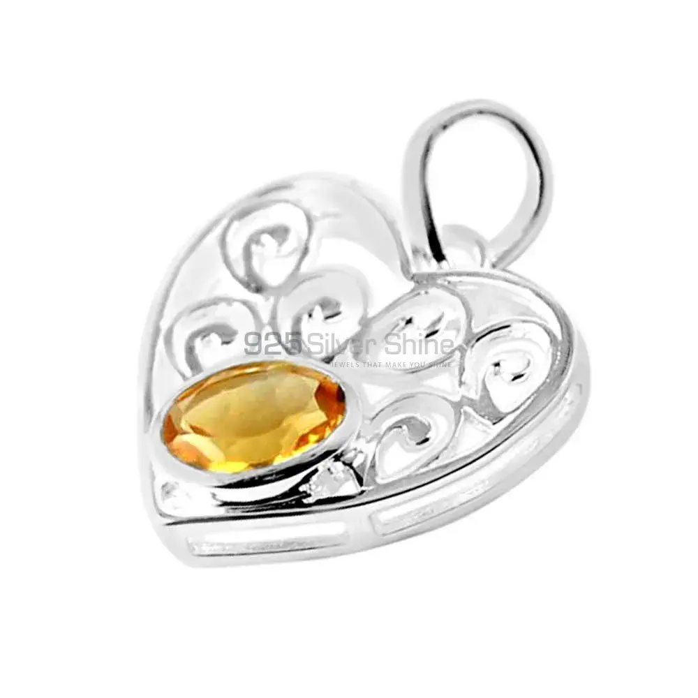 925 Fine Silver Pendants In Citrine Gemstone Jewelry 925SP222-2_0