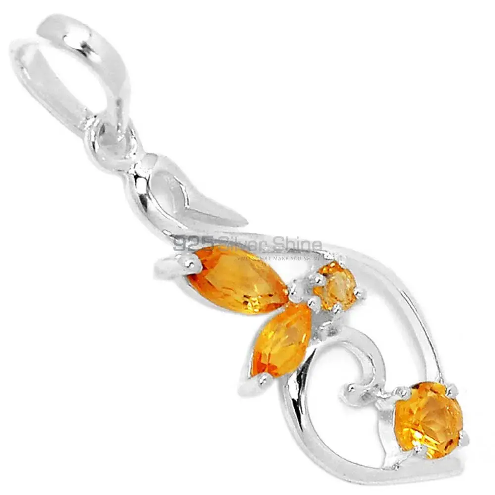 925 Fine Silver Pendants Suppliers In Citrine Gemstone Jewelry 925SP288-2