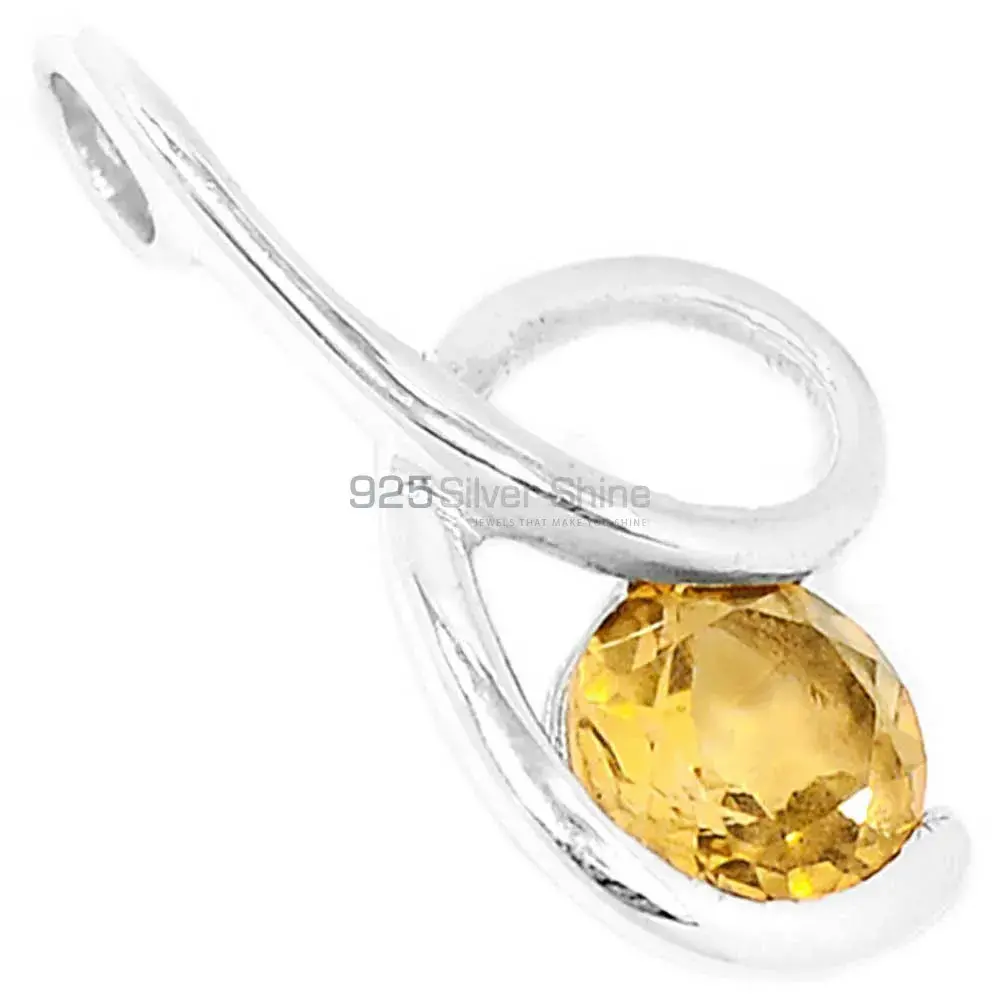 925 Fine Silver Pendants Suppliers In Citrine Gemstone Jewelry 925SSP302-2