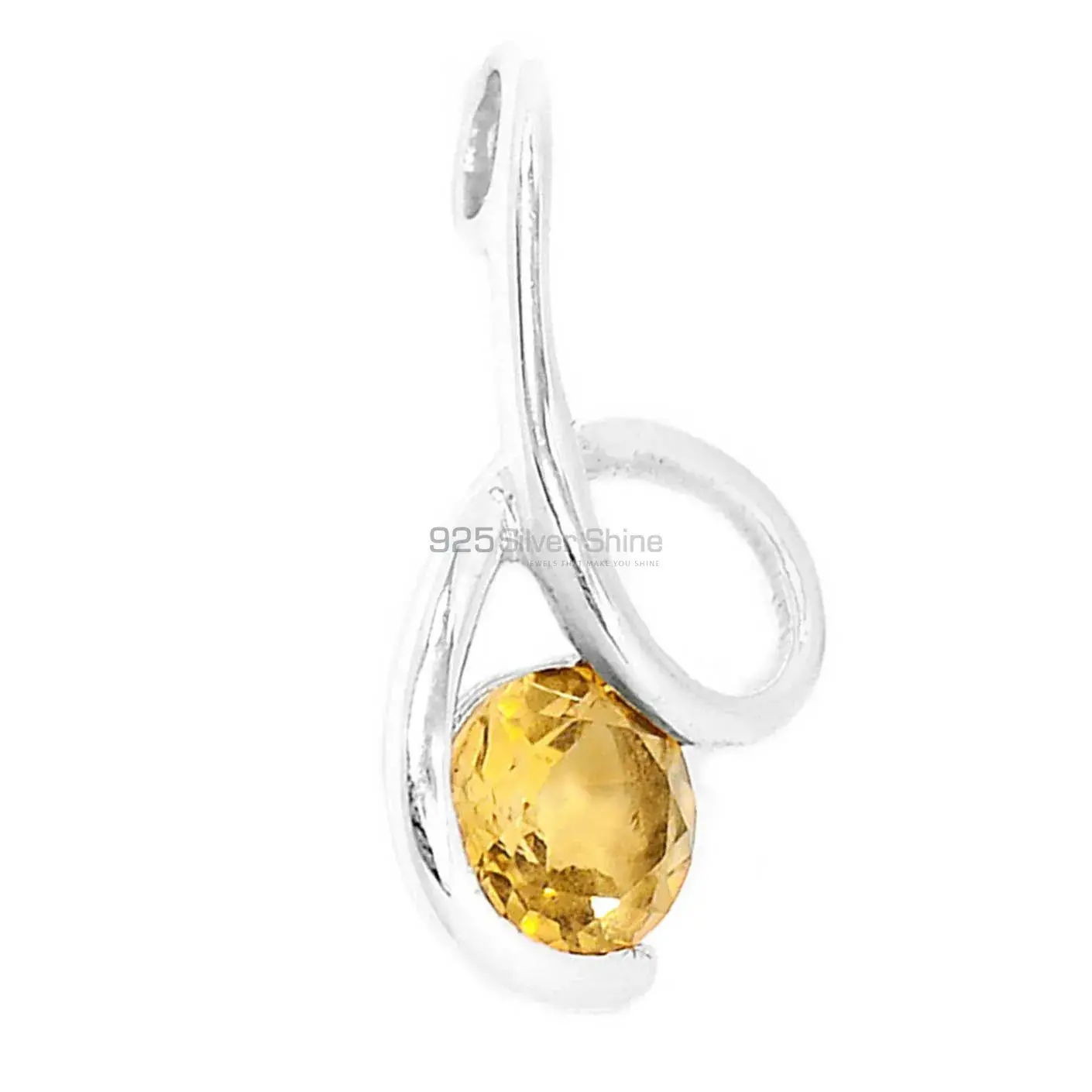 925 Fine Silver Pendants In Citrine Gemstone Jewelry 925SSP302-2_0