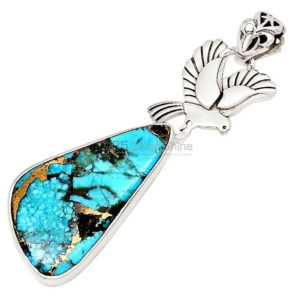 925 Fine Silver Pendants Suppliers In Copper Turquoise Gemstone Jewelry 925SP190-4_0