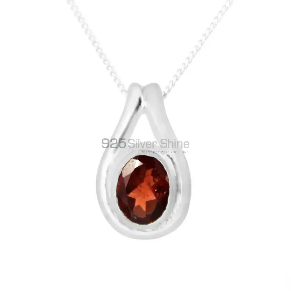 925 Fine Silver Pendants Suppliers In Garnet Gemstone Jewelry 925SP206-1