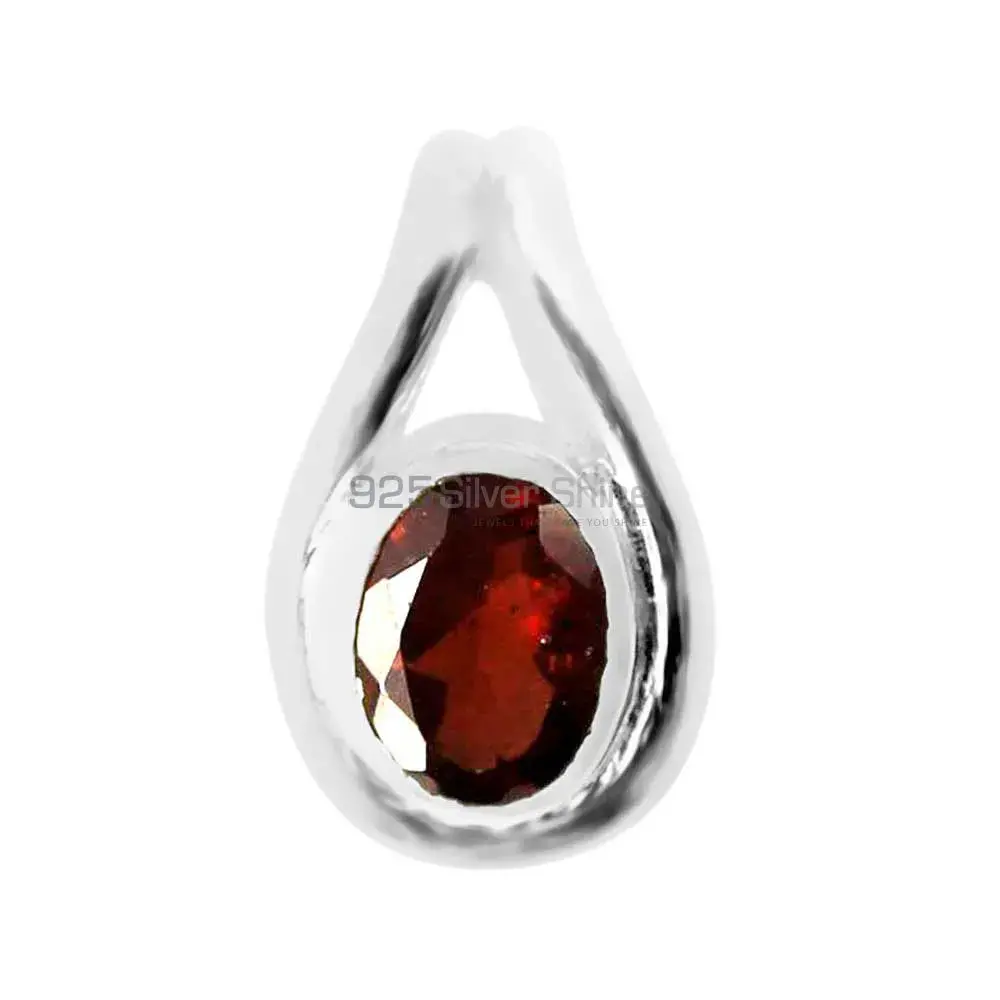 925 Fine Silver Pendants In Garnet Gemstone Jewelry 925SP206-1_0