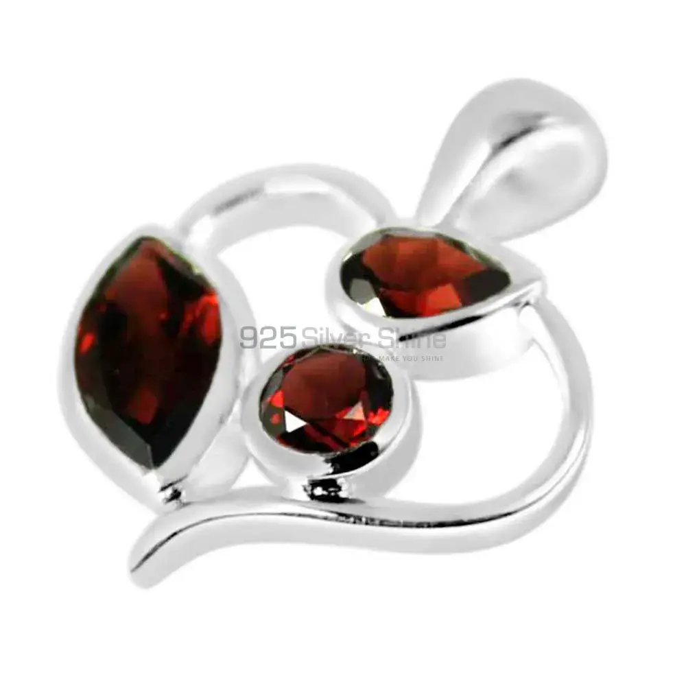 925 Fine Silver Pendants In Garnet Gemstone Jewelry 925SP229-3_1