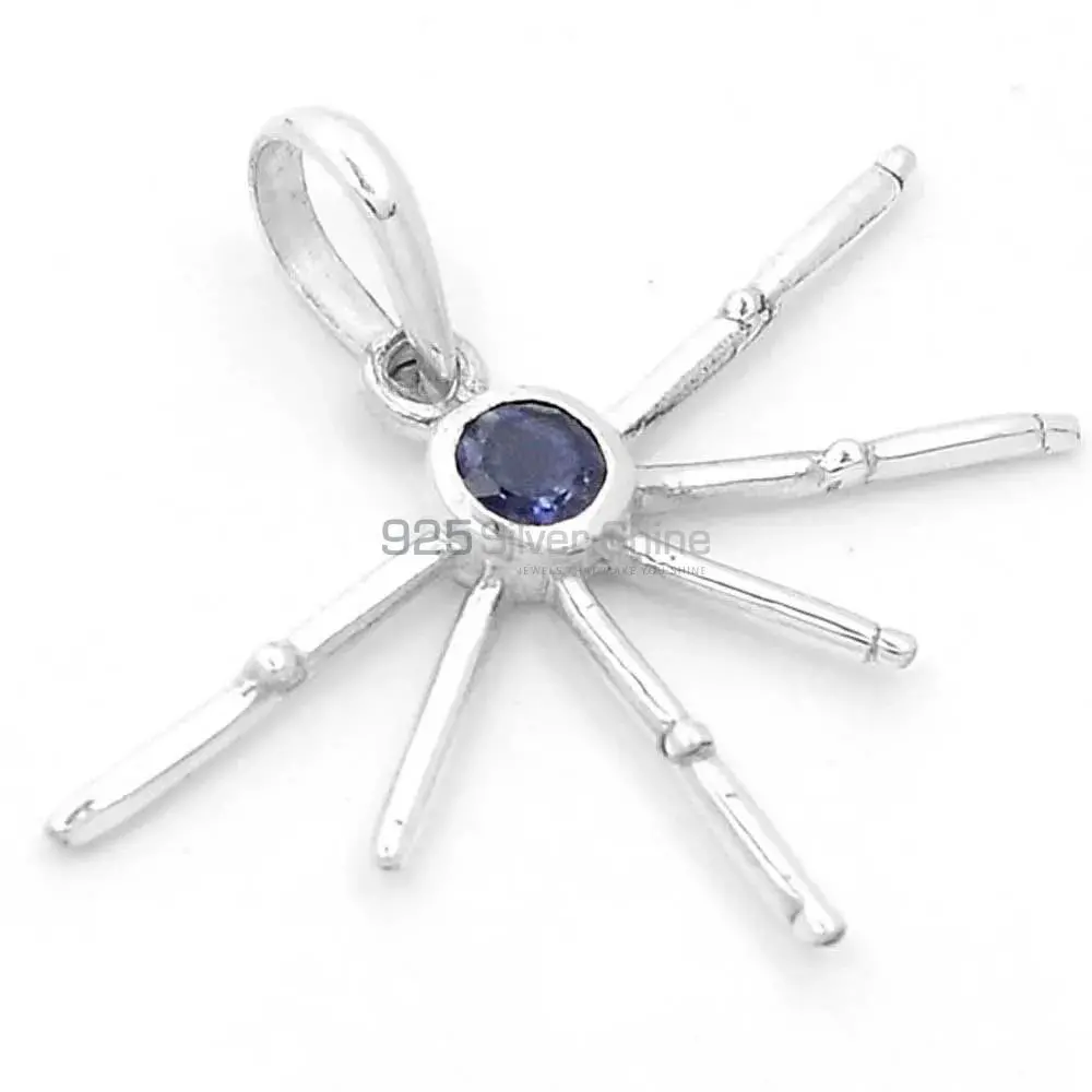 925 Fine Silver Pendants Suppliers In Iolite Gemstone Jewelry 925SSP323-5