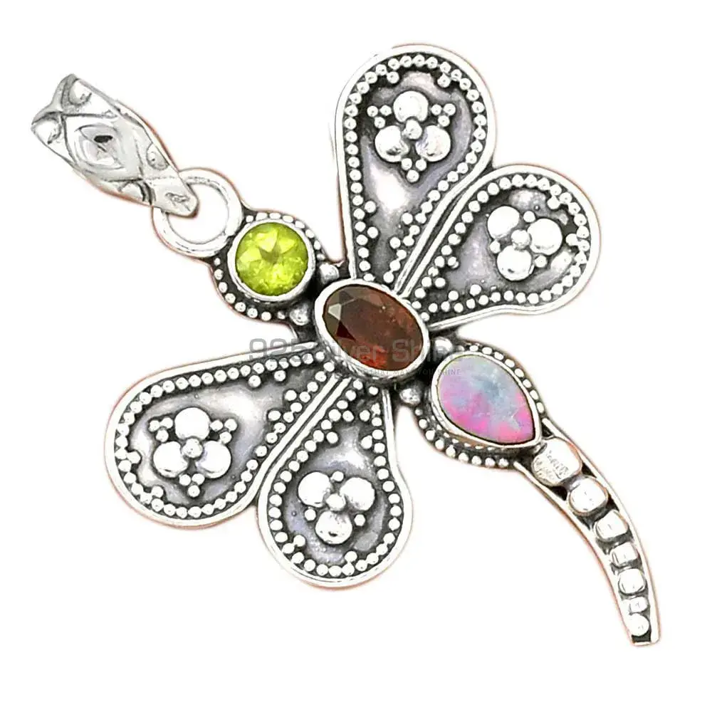 925 Fine Silver Pendants In Multi Gemstone Jewelry 925SP085-2_0