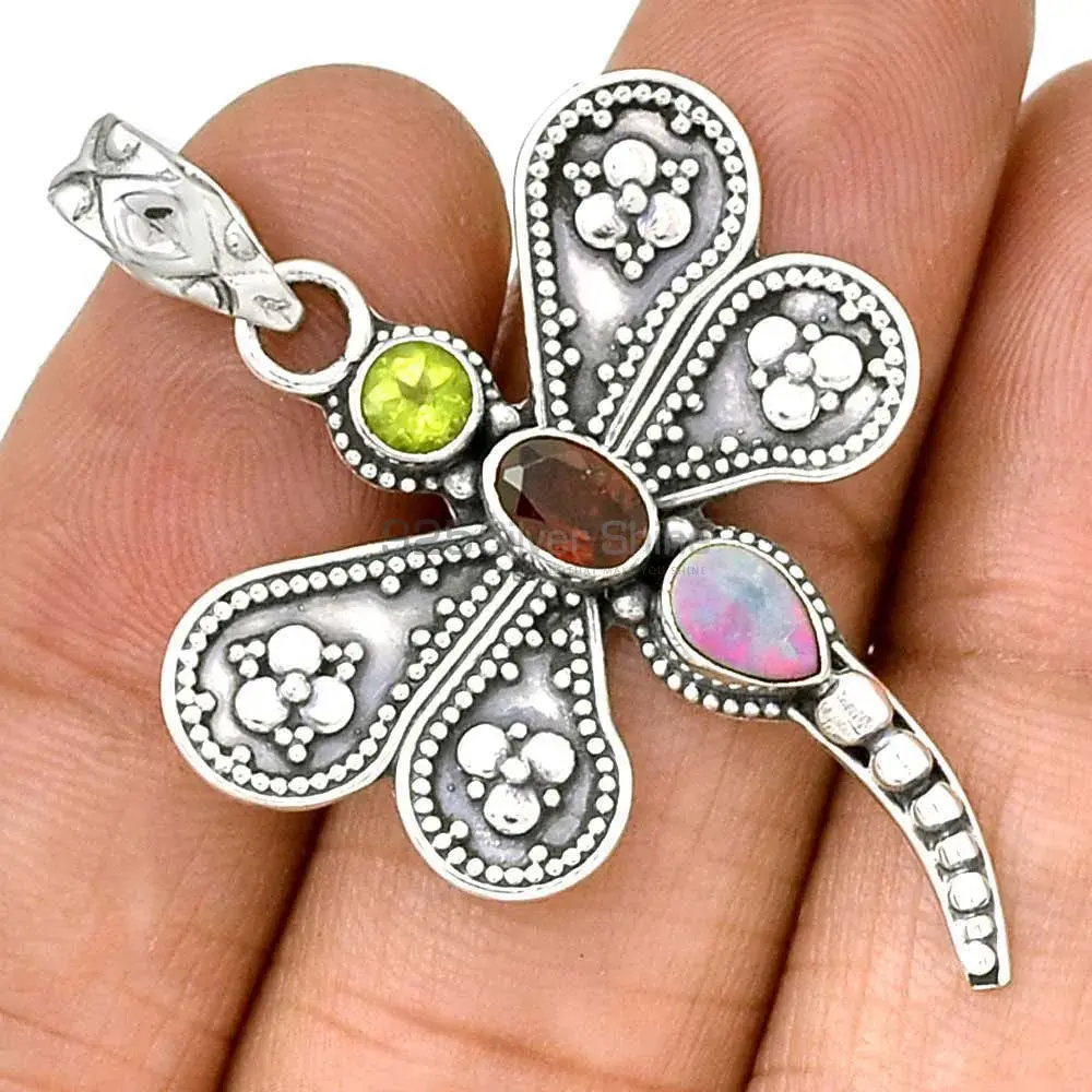 925 Fine Silver Pendants In Multi Gemstone Jewelry 925SP085-2_1