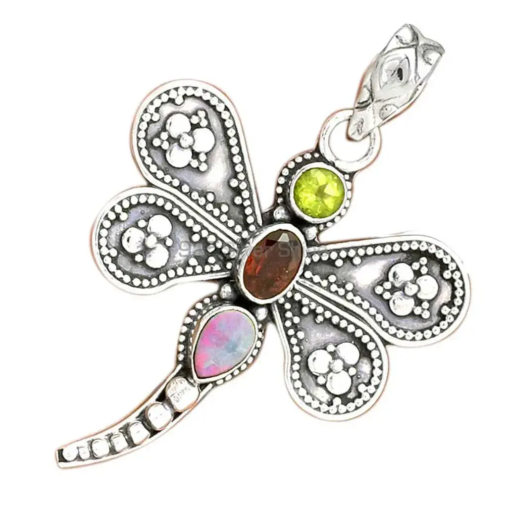 925 Fine Silver Pendants In Multi Gemstone Jewelry 925SP085-2_3