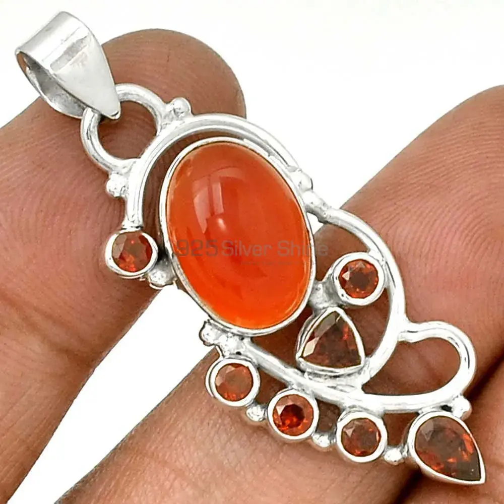 925 Fine Silver Pendants In Multi Gemstone Jewelry 925SP095-3_1