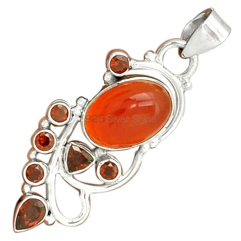 925 Fine Silver Pendants In Multi Gemstone Jewelry 925SP095-3_3