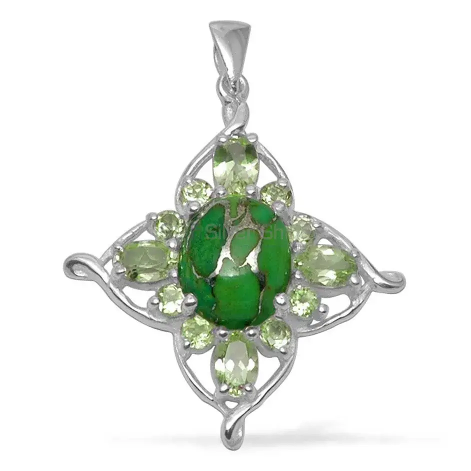 925 Fine Silver Pendants In Multi Gemstone Jewelry 925SP1470_0