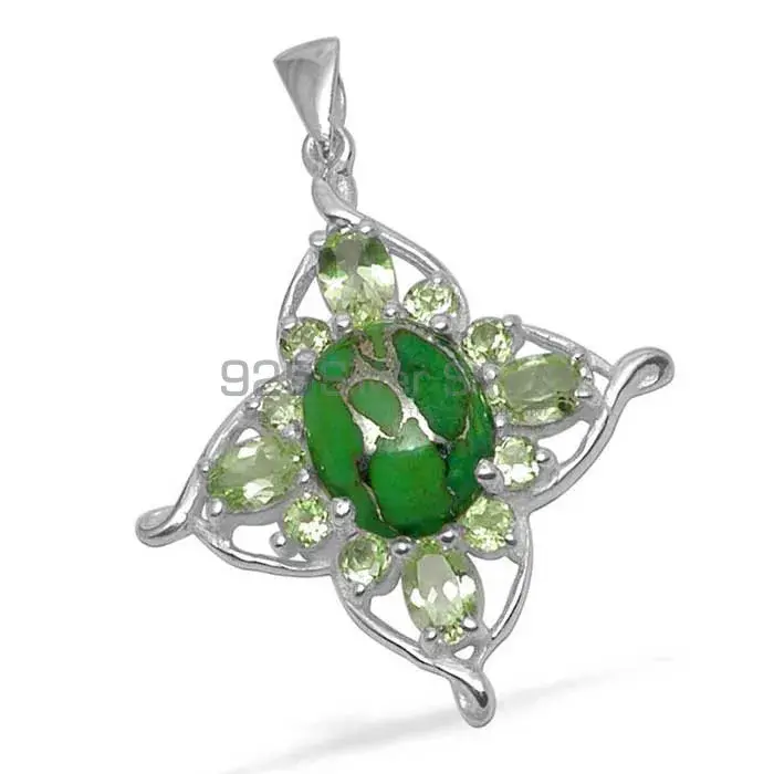925 Fine Silver Pendants In Multi Gemstone Jewelry 925SP1470_1