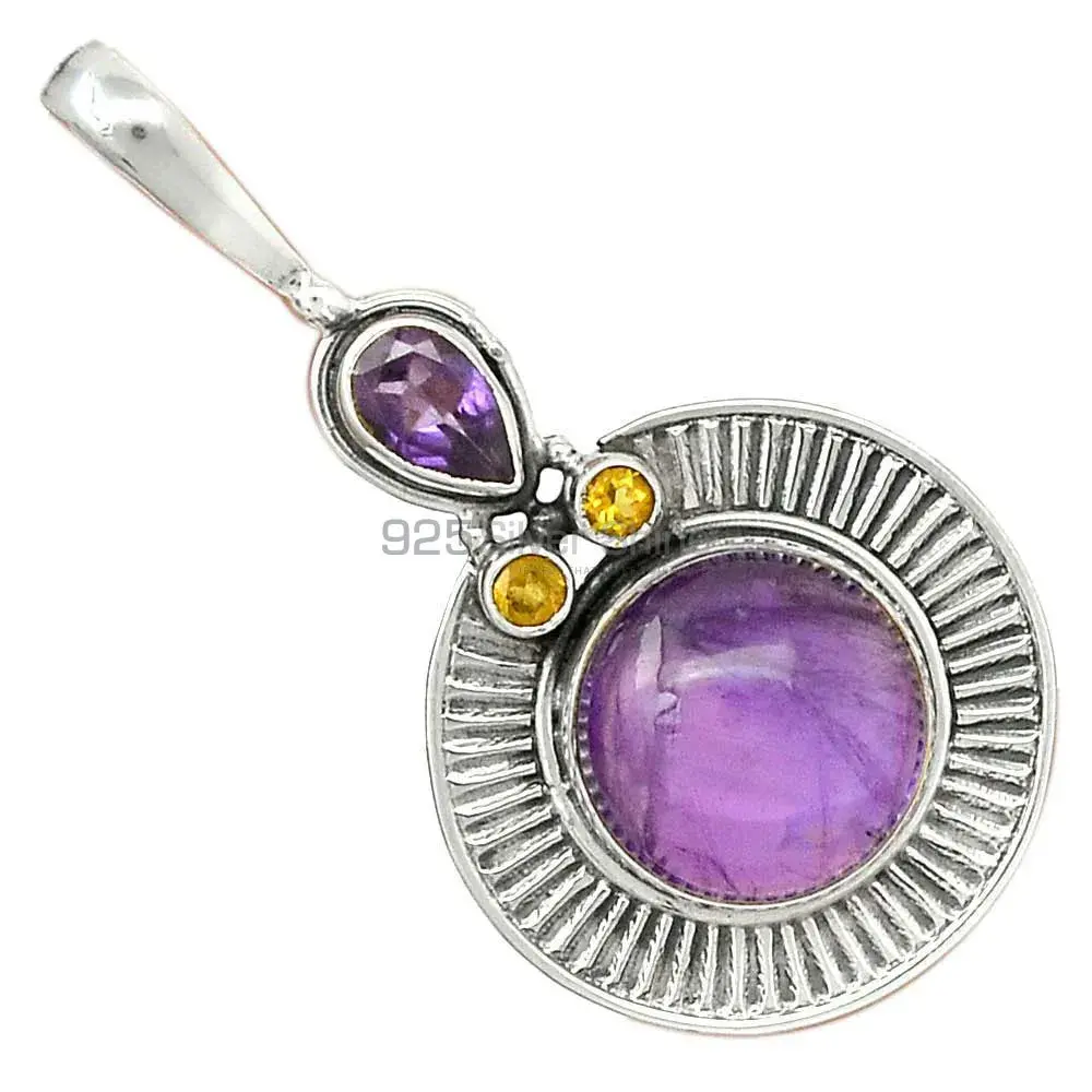 925 Fine Silver Pendants Suppliers In Multi Gemstone Jewelry 925SP62-1_1