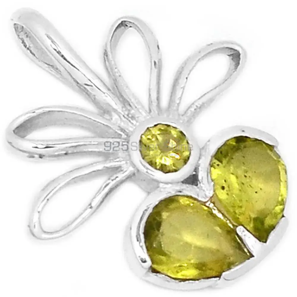 925 Fine Silver Pendants Suppliers In Peridot Gemstone Jewelry 925SP268-6