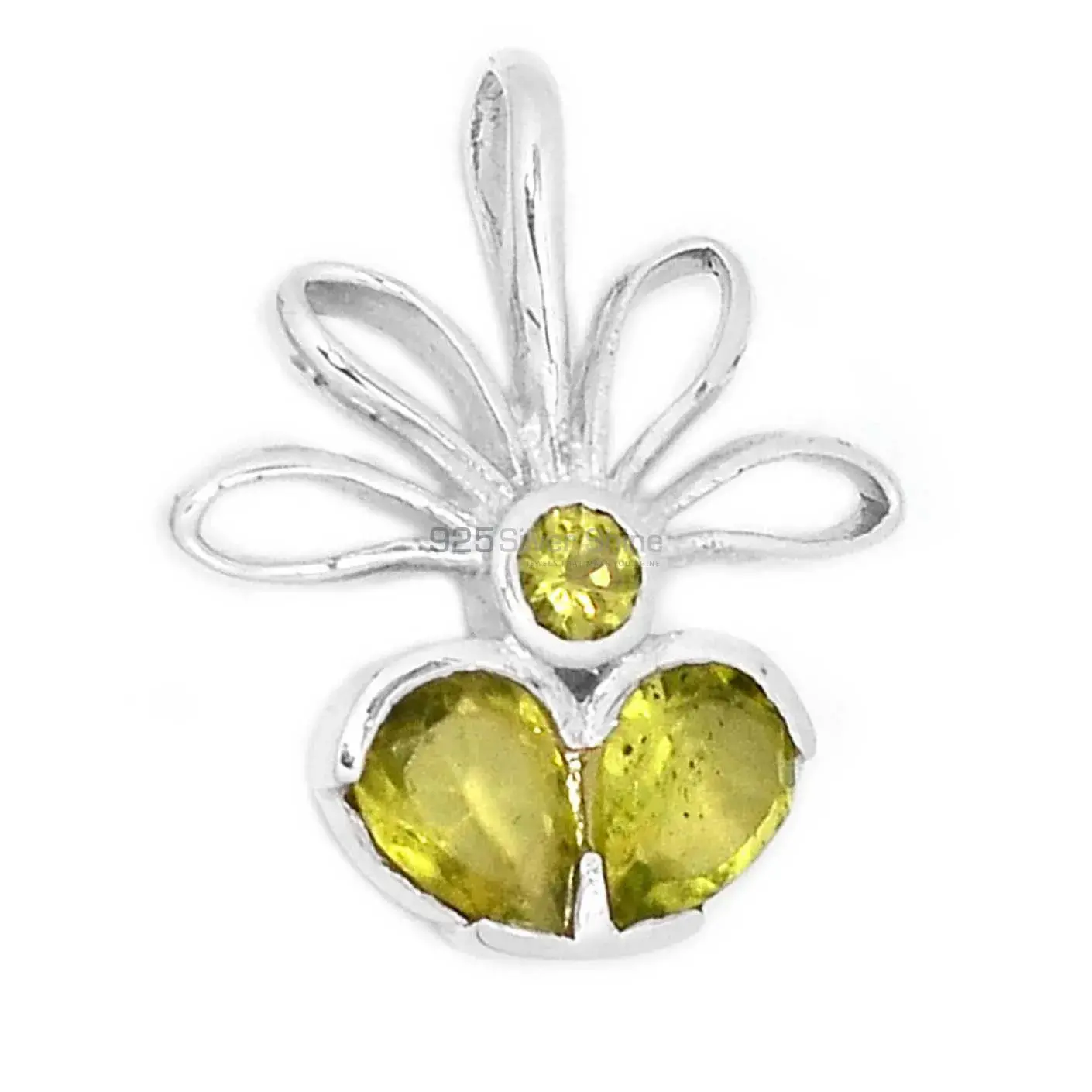 925 Fine Silver Pendants In Peridot Gemstone Jewelry 925SP268-6_2