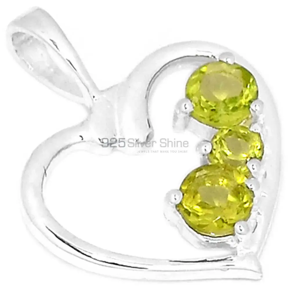 925 Fine Silver Pendants In Peridot Gemstone Jewelry 925SP277-5