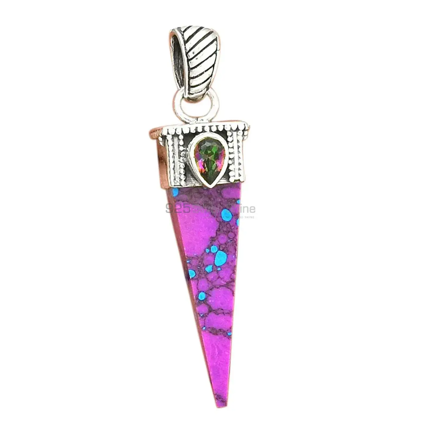 925 Fine Silver Pendants In Purple Turquoise Gemstone Jewelry 925SP34-4_2