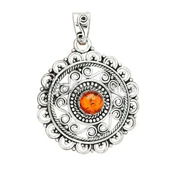 925 Fine Silver Pendants Suppliers In Amber Gemstone Jewelry 925SP19-6_1