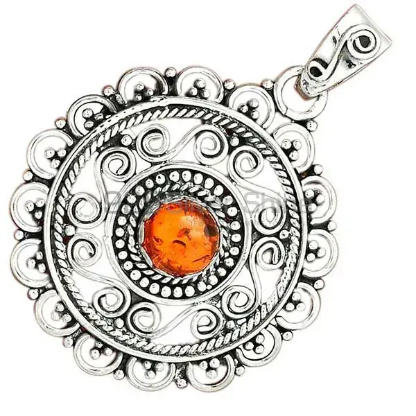 925 Fine Silver Pendants Suppliers In Amber Gemstone Jewelry 925SP19-6_2