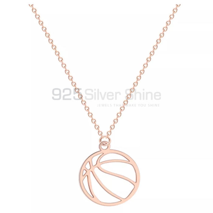 925 Silver Basketball Sports Ball Chain Necklace SPMN462