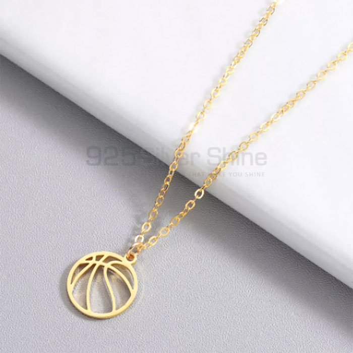 925 Silver Basketball Sports Ball Chain Necklace SPMN462_0