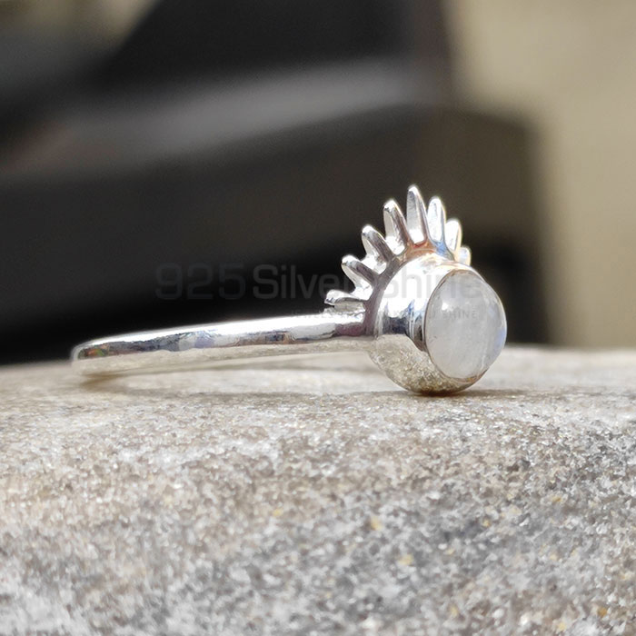 925 Silver Sun Rice Ring With Rainbow Moonstone SSR51_1