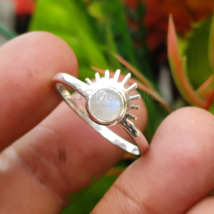 925 Silver Sun Rice Ring With Rainbow Moonstone SSR51_2