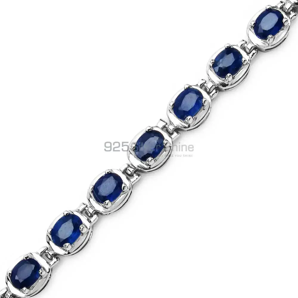 925 Silver Tennis Handmade Bracelets In Iolite Cut Stone Jewelry 925SB156