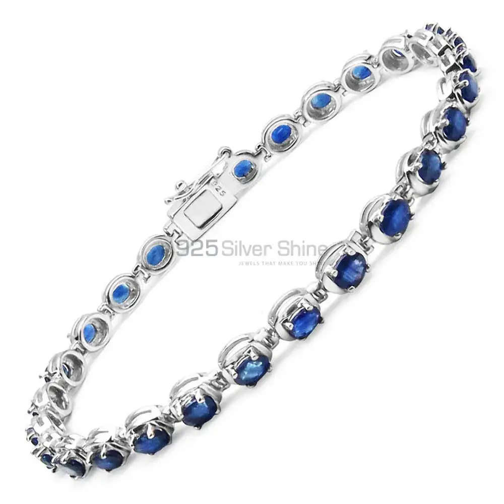 925 Silver Tennis Handmade Bracelets In Iolite Cut Stone Jewelry 925SB156_0