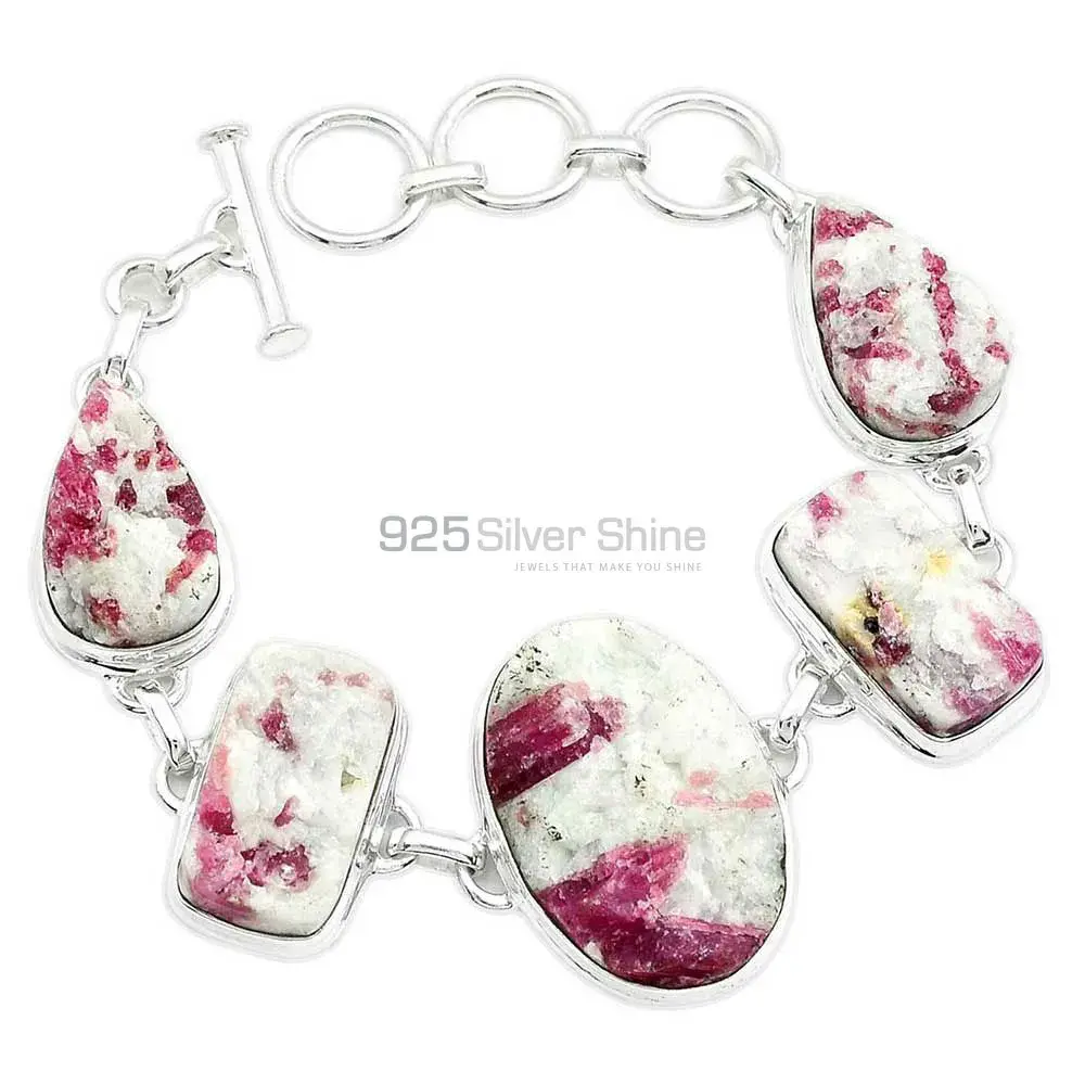 925 Solid Silver Bracelets Exporters In Cinnabar in Quartz Gemstone Jewelry 925SB291-5