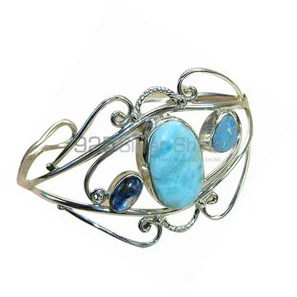 925 Solid Silver Cuff Bangles In Multi Gemstone 925SSB164_0