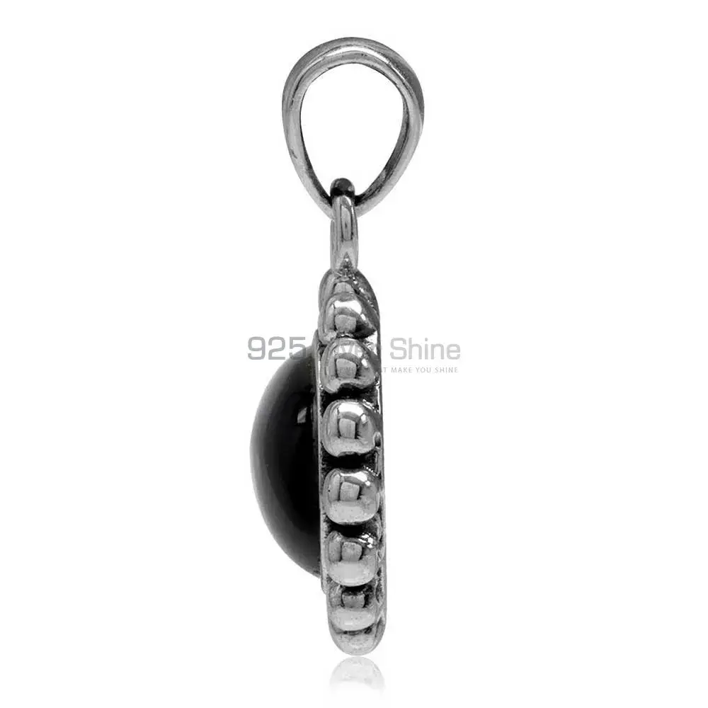 925 Solid Silver Pendants Exporters In Black Onyx Gemstone Jewelry 925SP02-1_0