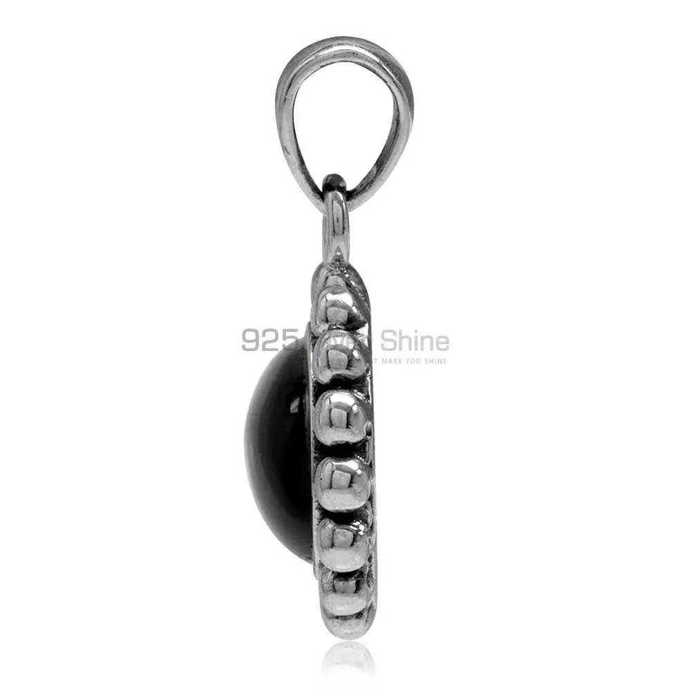 925 Solid Silver Pendants In Black Onyx Gemstone Jewelry 925SP02-1_1
