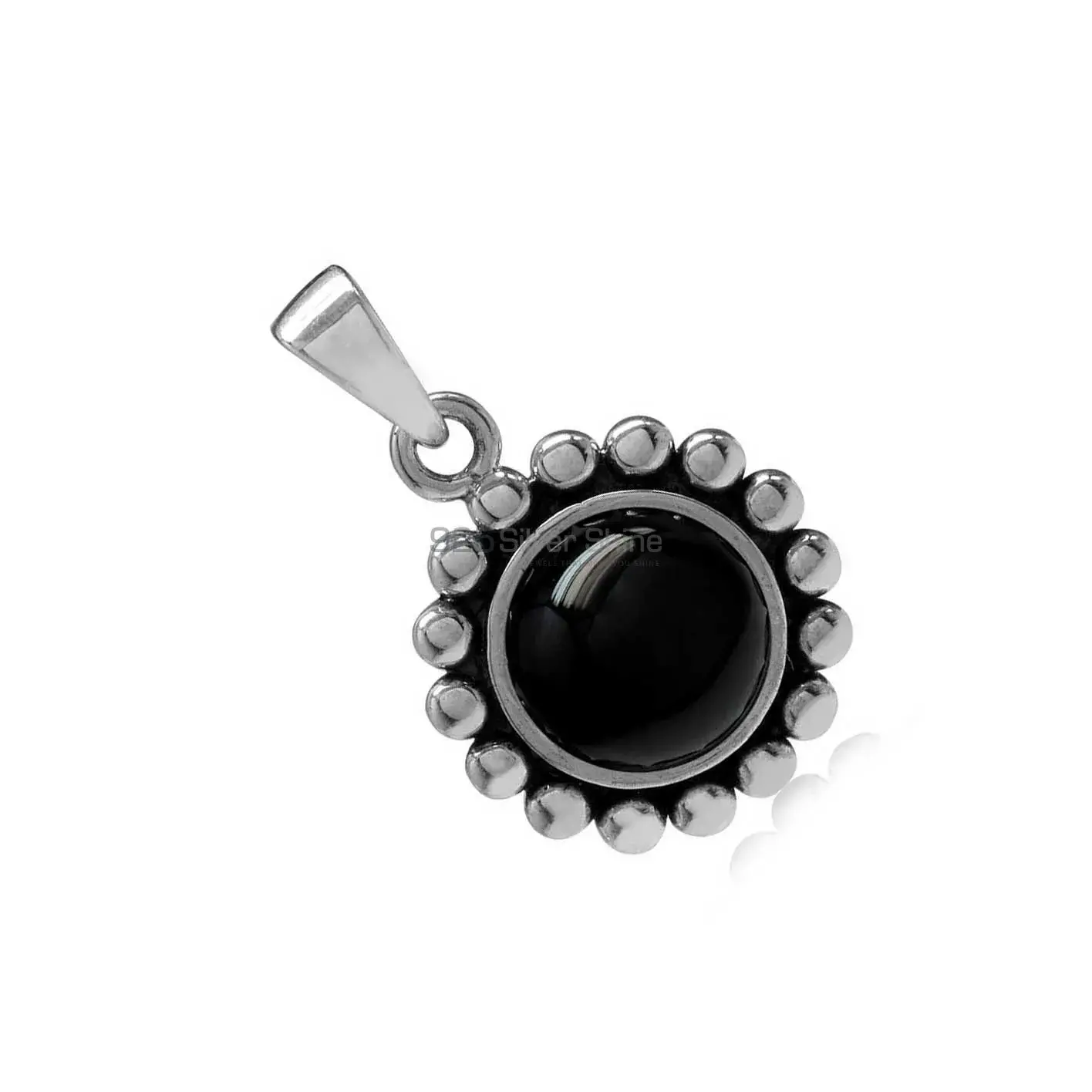 925 Solid Silver Pendants Exporters In Black Onyx Gemstone Jewelry 925SP02-1_2