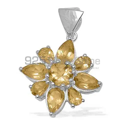 925 Solid Silver Pendants Exporters In Citrine Gemstone Jewelry 925SP1419