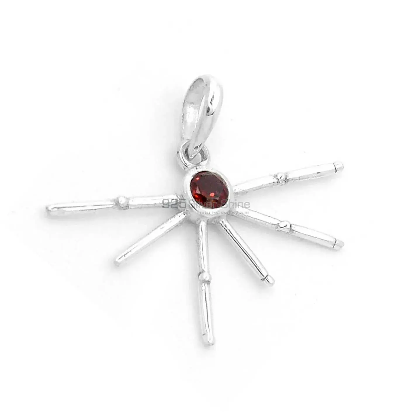 925 Solid Silver Pendants Exporters In Garnet Gemstone Jewelry 925SSP323-4_1