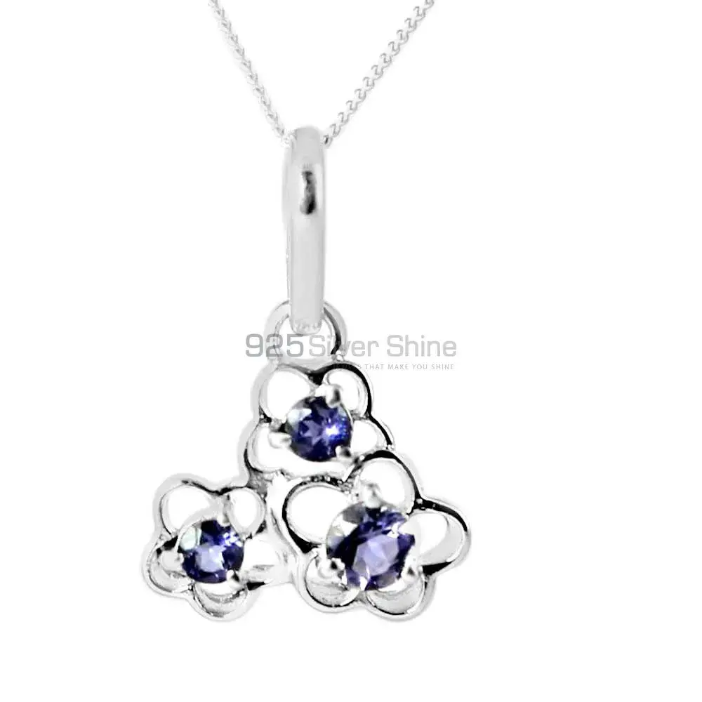 925 Solid Silver Pendants Exporters In Iolite Gemstone Jewelry 925SP213-2