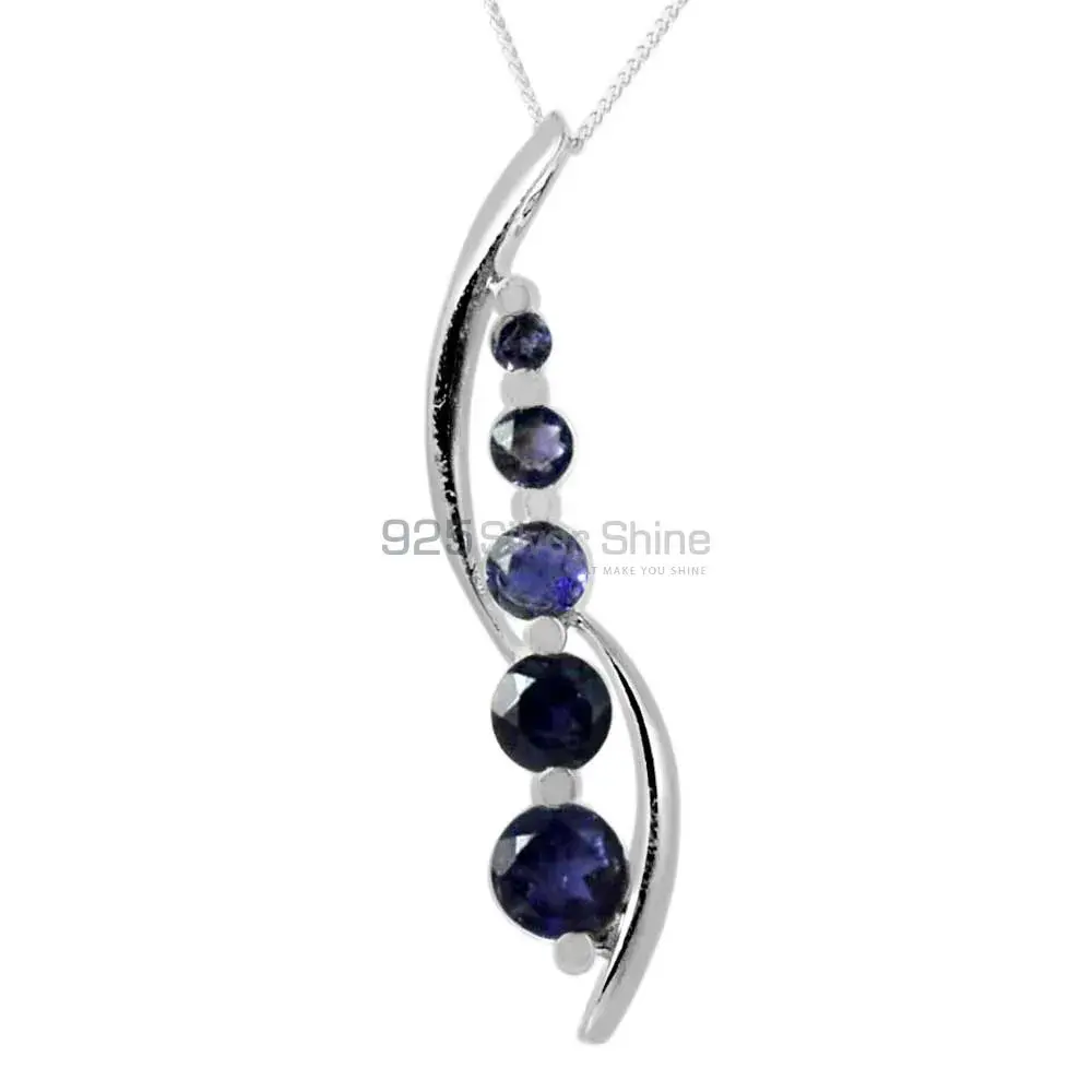 925 Solid Silver Pendants Exporters In Iolite Gemstone Jewelry 925SP261-4