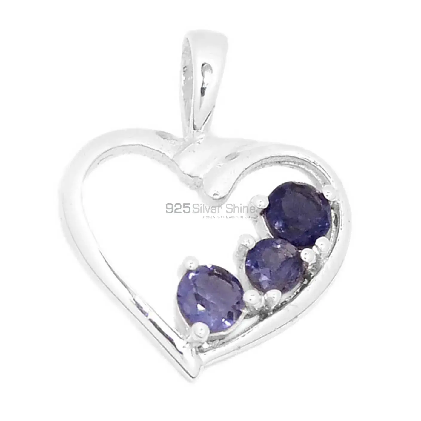 925 Solid Silver Pendants In Iolite Gemstone Jewelry 925SP277-4_0